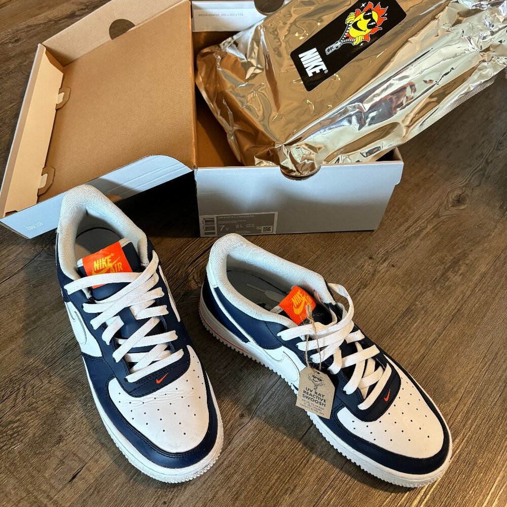 Nike Air Force 1 LV8 (GS) Big Kids' Shoes Midnight Navy-Blue Tint